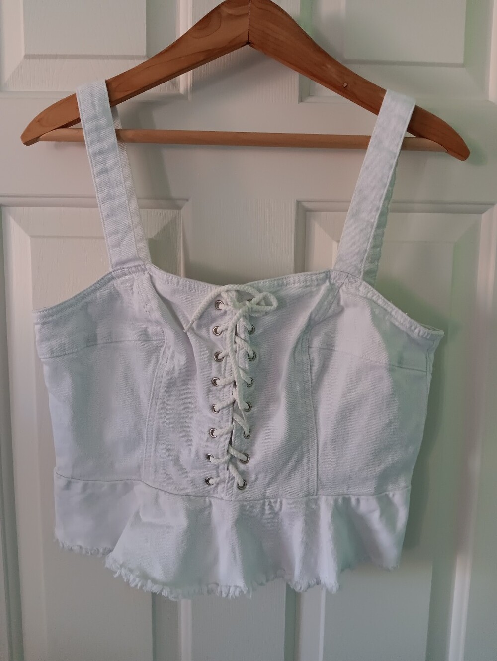 Venus White Denim Corset Top 12